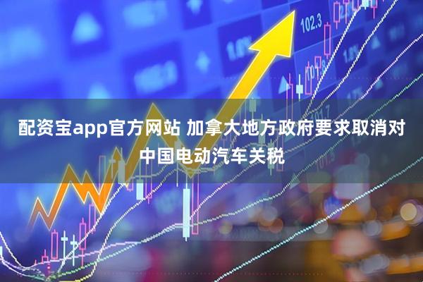 配资宝app官方网站 加拿大地方政府要求取消对中国电动汽车关税